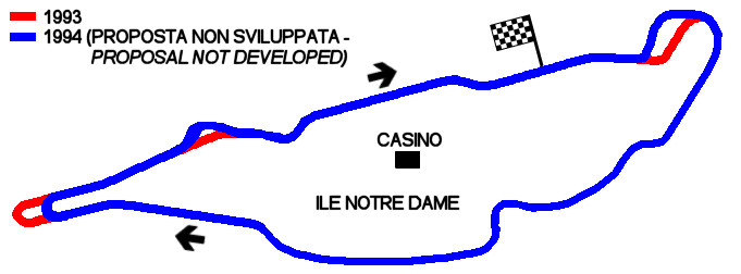 Montréal, Circuit Gilles Villeneuve: progetto maggio 1994 (abbandonato)